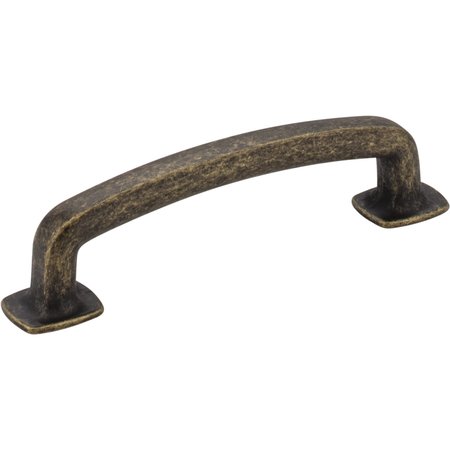 JEFFREY ALEXANDER 96 mm Center-to-Center Distressed Antique Brass Belcastel 1 Cabinet Pull MO6373ABM-D